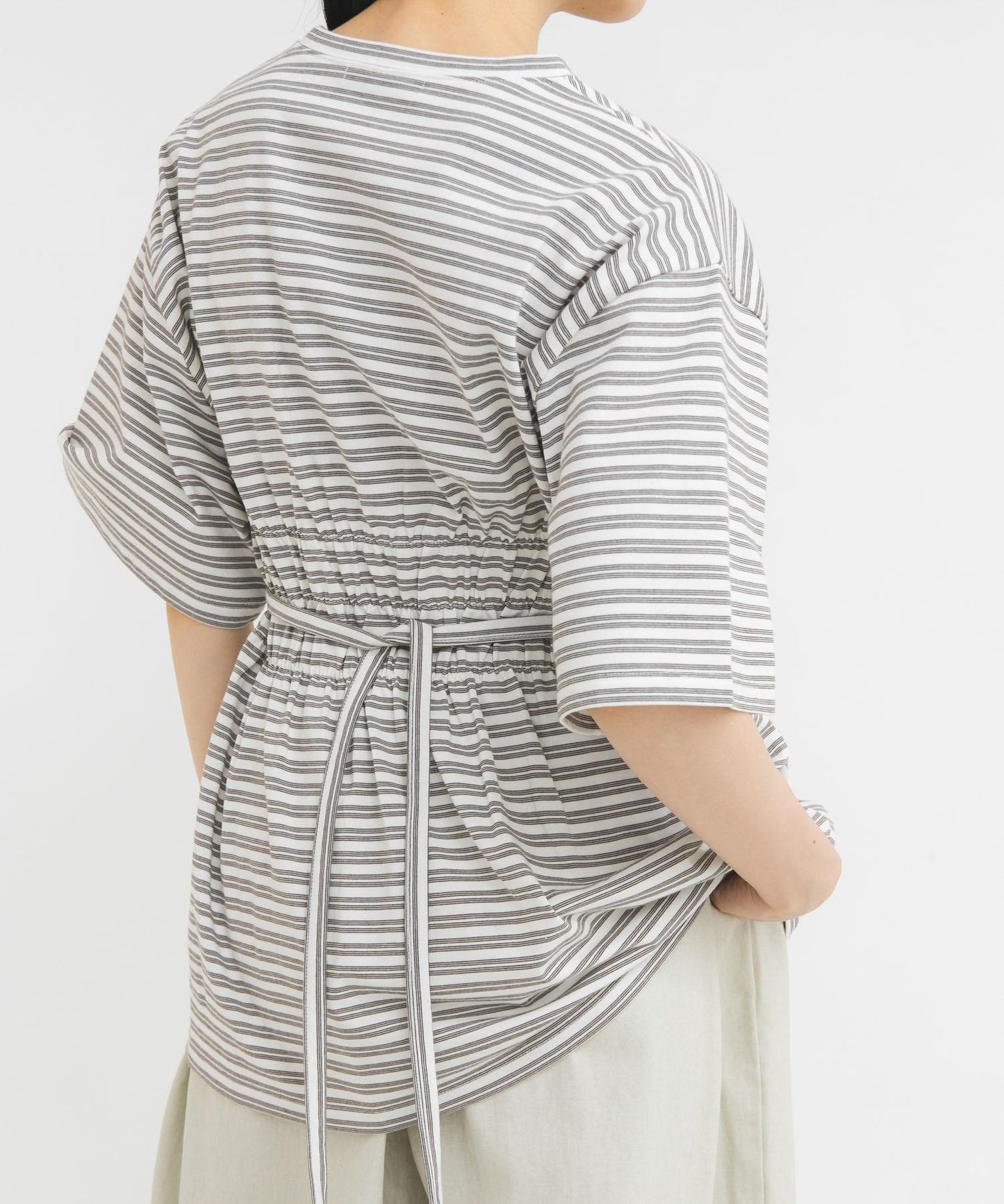 胸衣設計寬條紋 TEE 短袖T恤