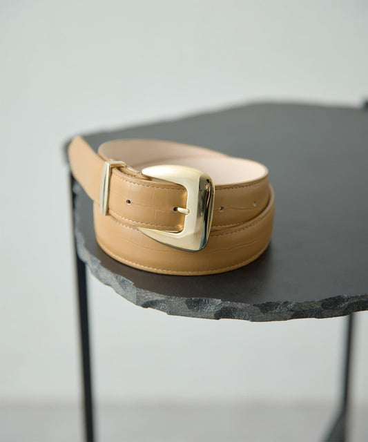 方形扣鱷紋腰帶