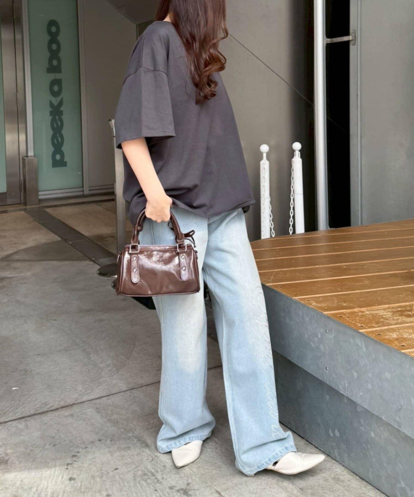 蕾絲兔圖案 寬鬆 T恤