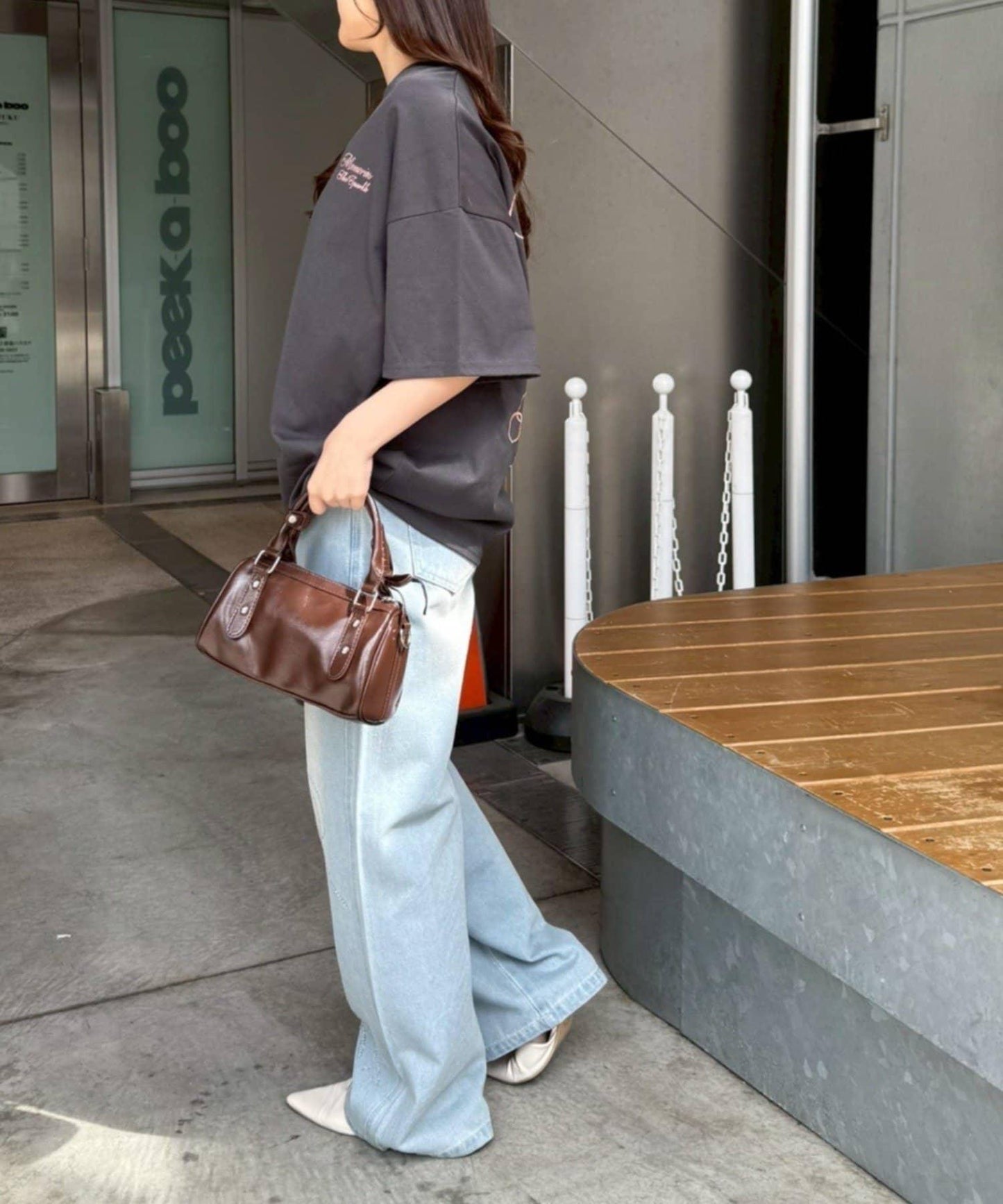 蕾絲兔圖案 寬鬆 T恤