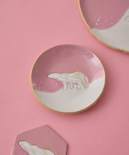 teto ceramics 《聯名》 北極熊櫻花圖案茶碟