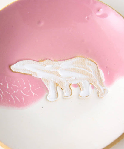 teto ceramics 《聯名》 北極熊櫻花圖案茶碟