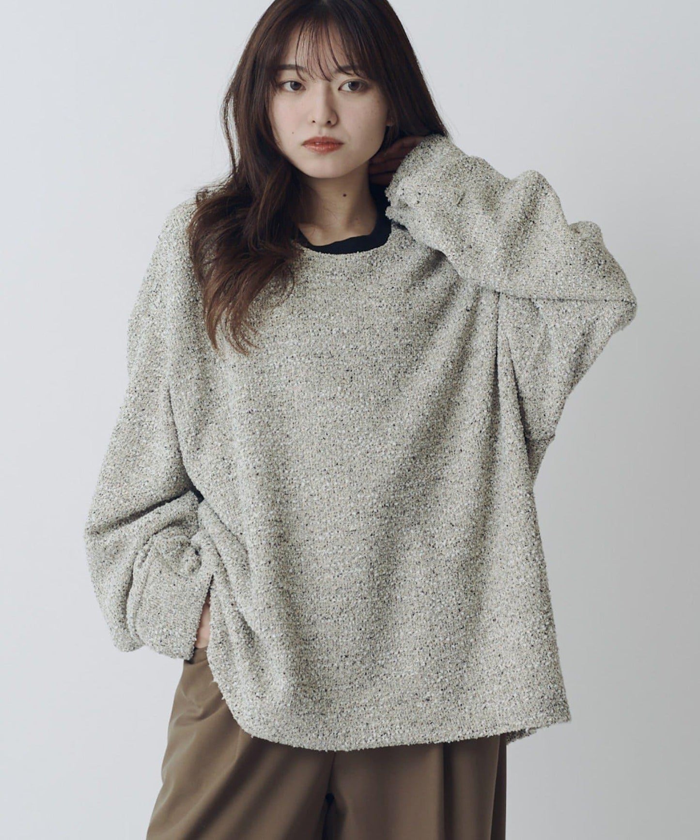 布克雷面料 袖口設計 套頭衫