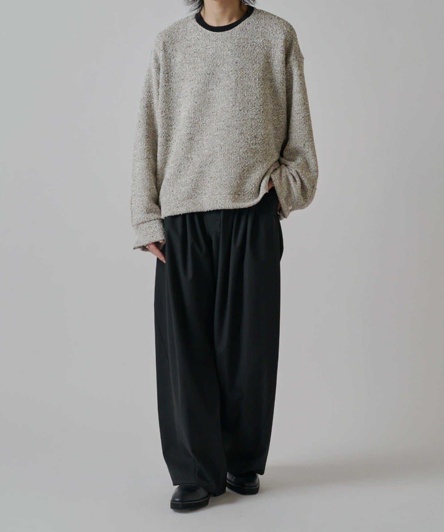 布克雷面料 袖口設計 套頭衫