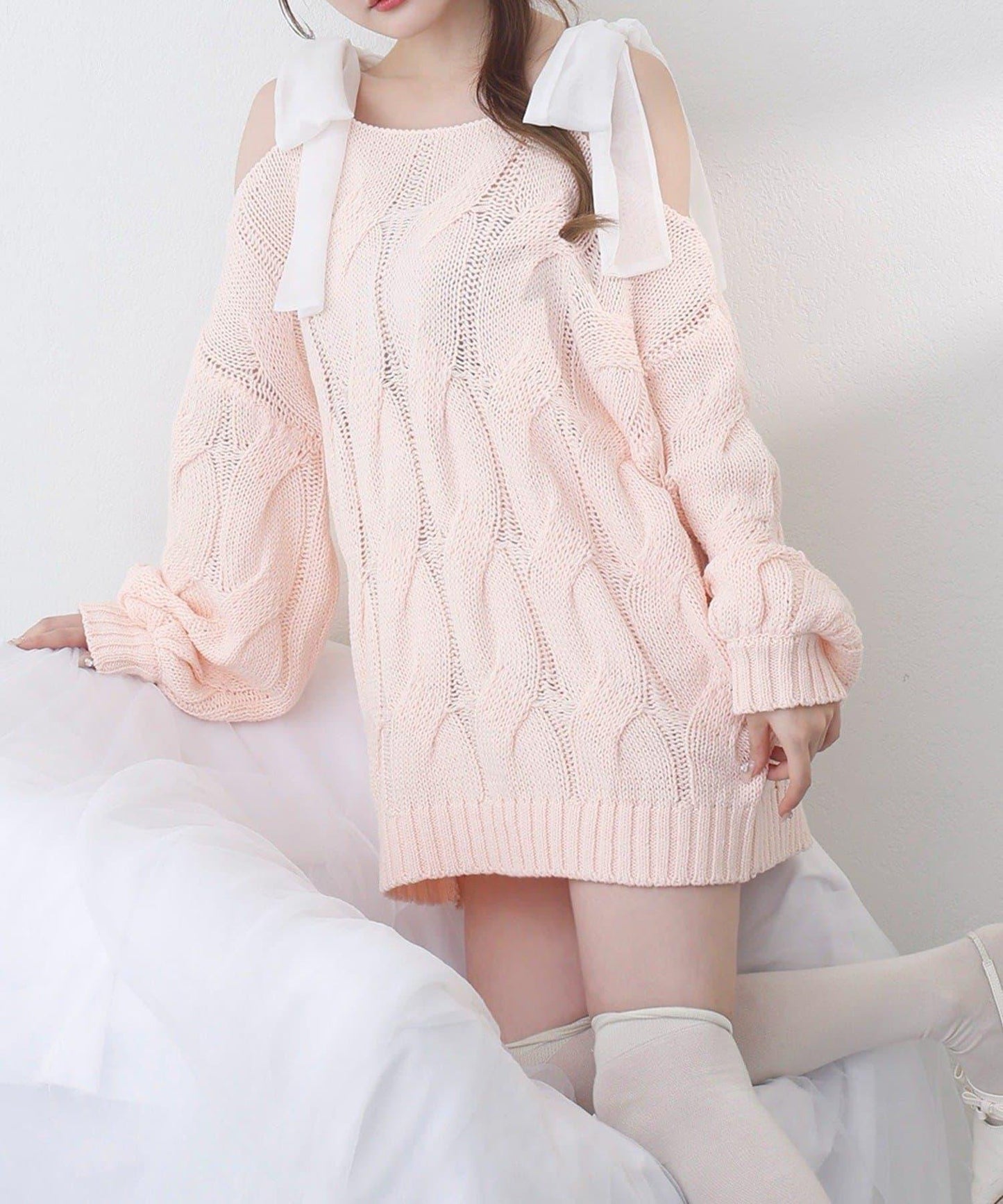 one after another 奶油調色針織上衣