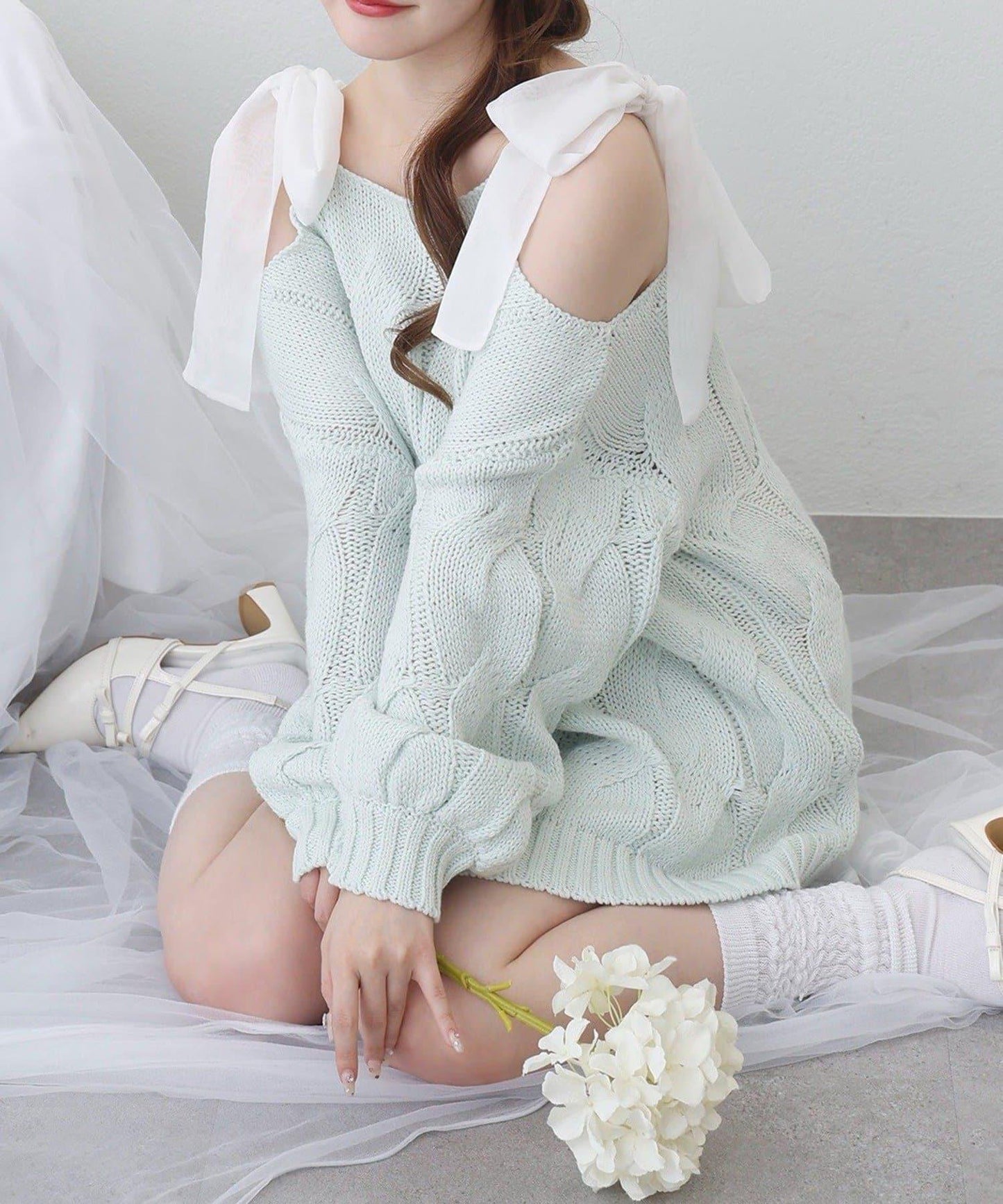 one after another 奶油調色針織上衣