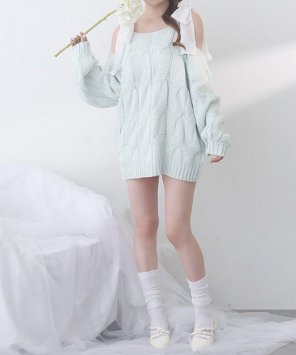 one after another 奶油調色針織上衣