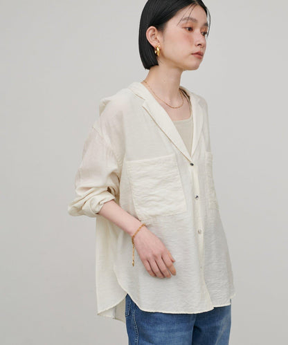 垂墜質感 雙口袋設計 垂墜襯衫