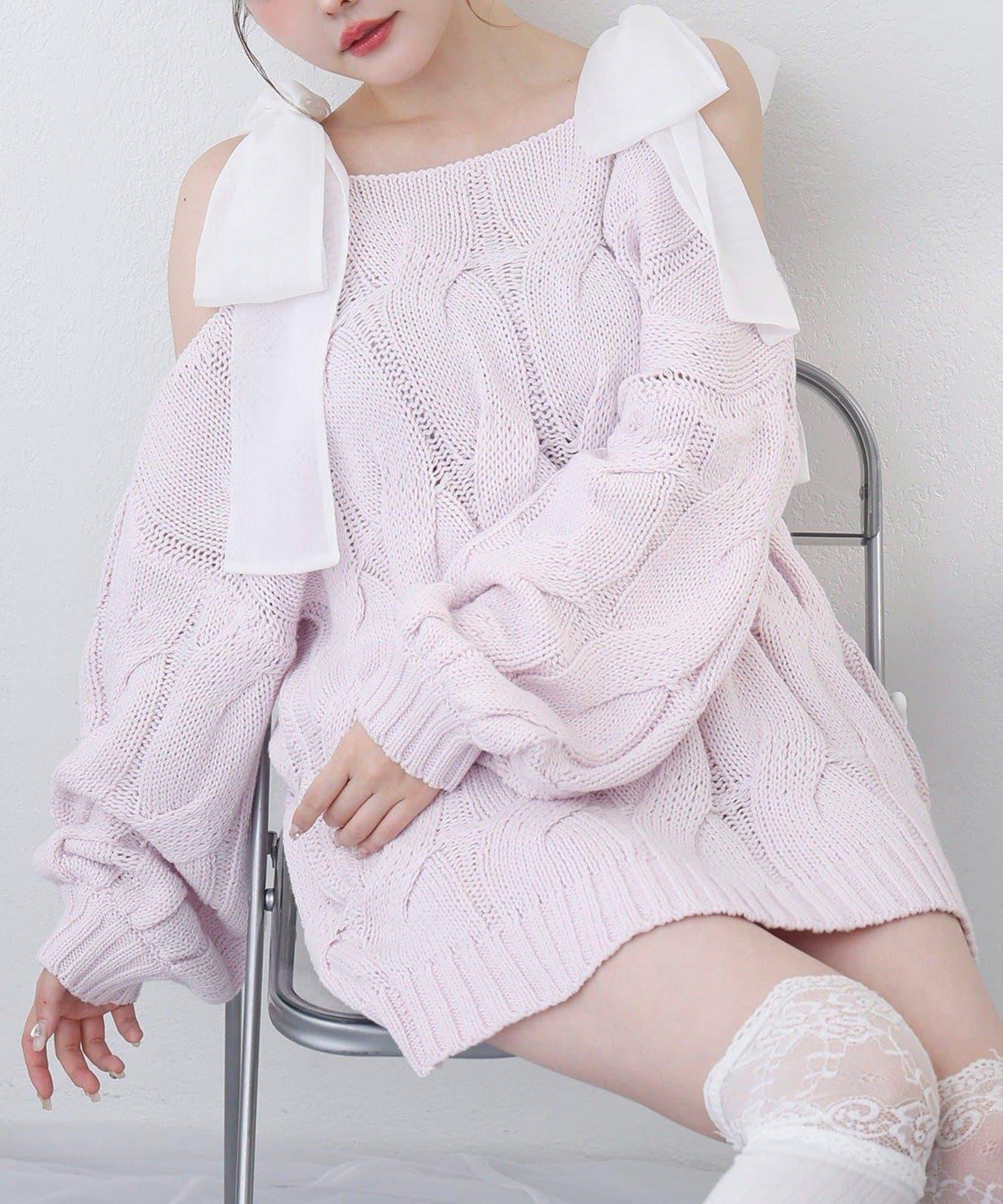 one after another 奶油調色針織上衣