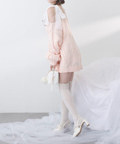 one after another 奶油調色針織上衣