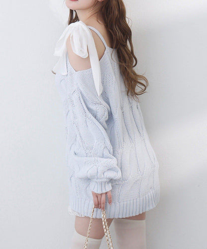 one after another 奶油調色針織上衣