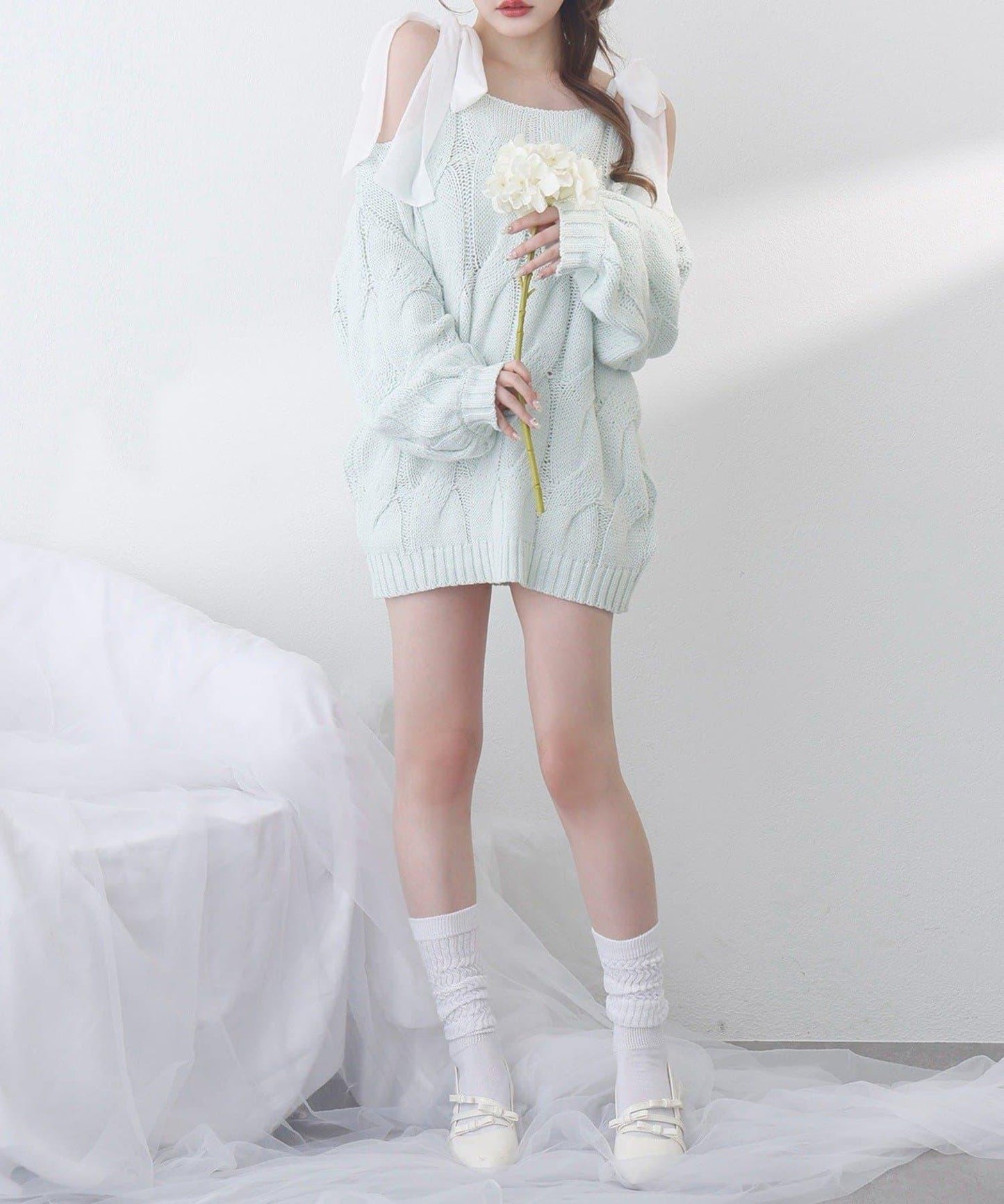 one after another 奶油調色針織上衣