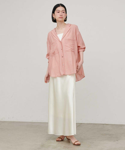 垂墜質感 雙口袋設計 垂墜襯衫