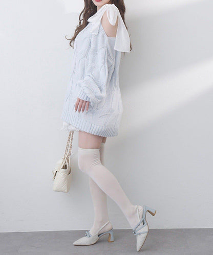 one after another 奶油調色針織上衣