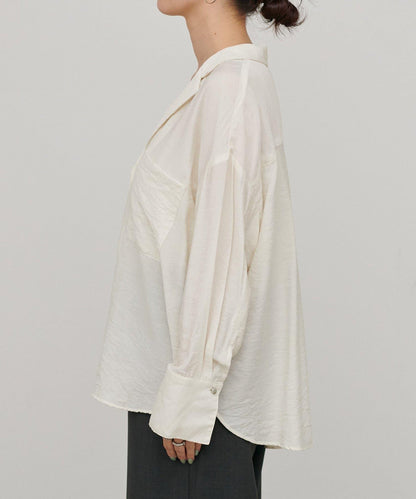 垂墜質感 雙口袋設計 垂墜襯衫