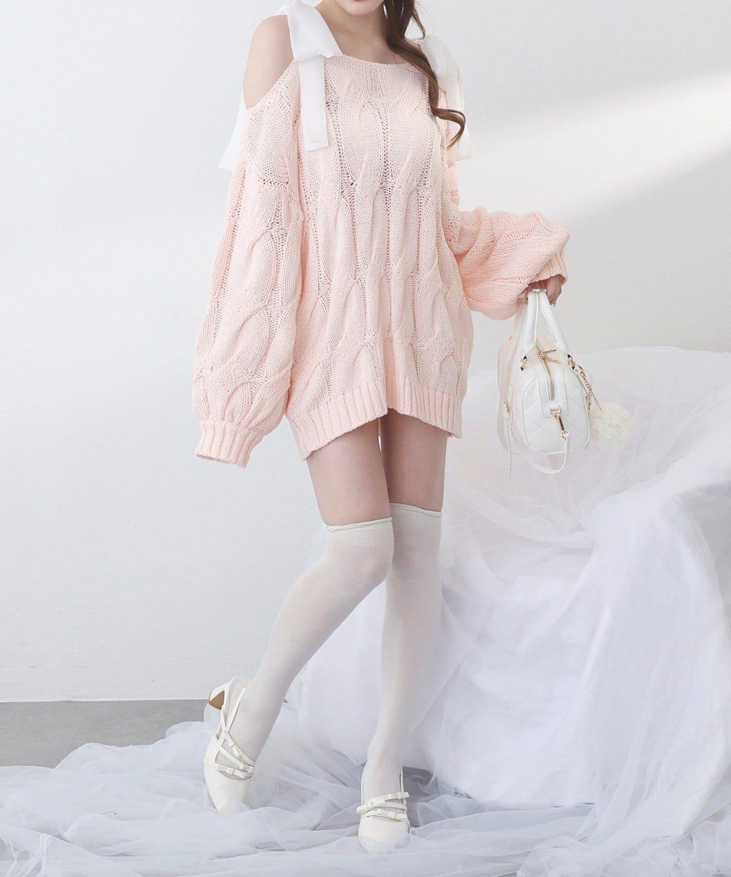 one after another 奶油調色針織上衣