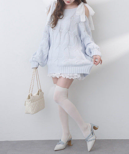 one after another 奶油調色針織上衣