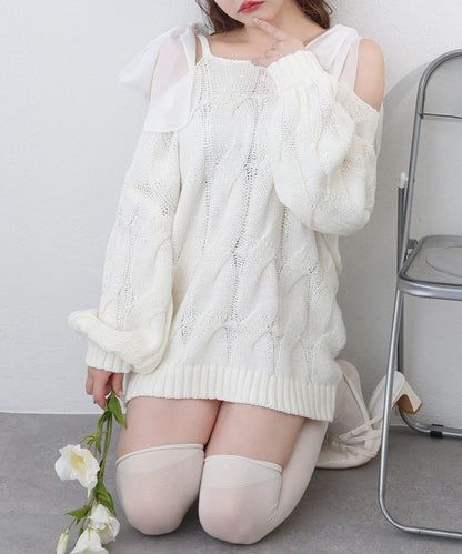 one after another 奶油調色針織上衣