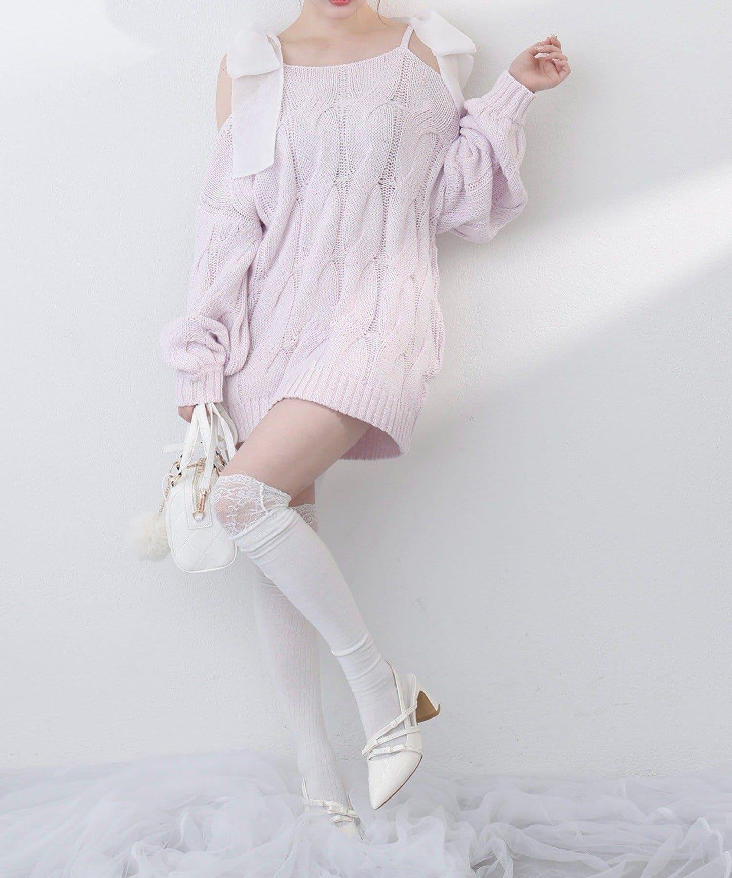 one after another 奶油調色針織上衣