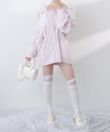 one after another 奶油調色針織上衣