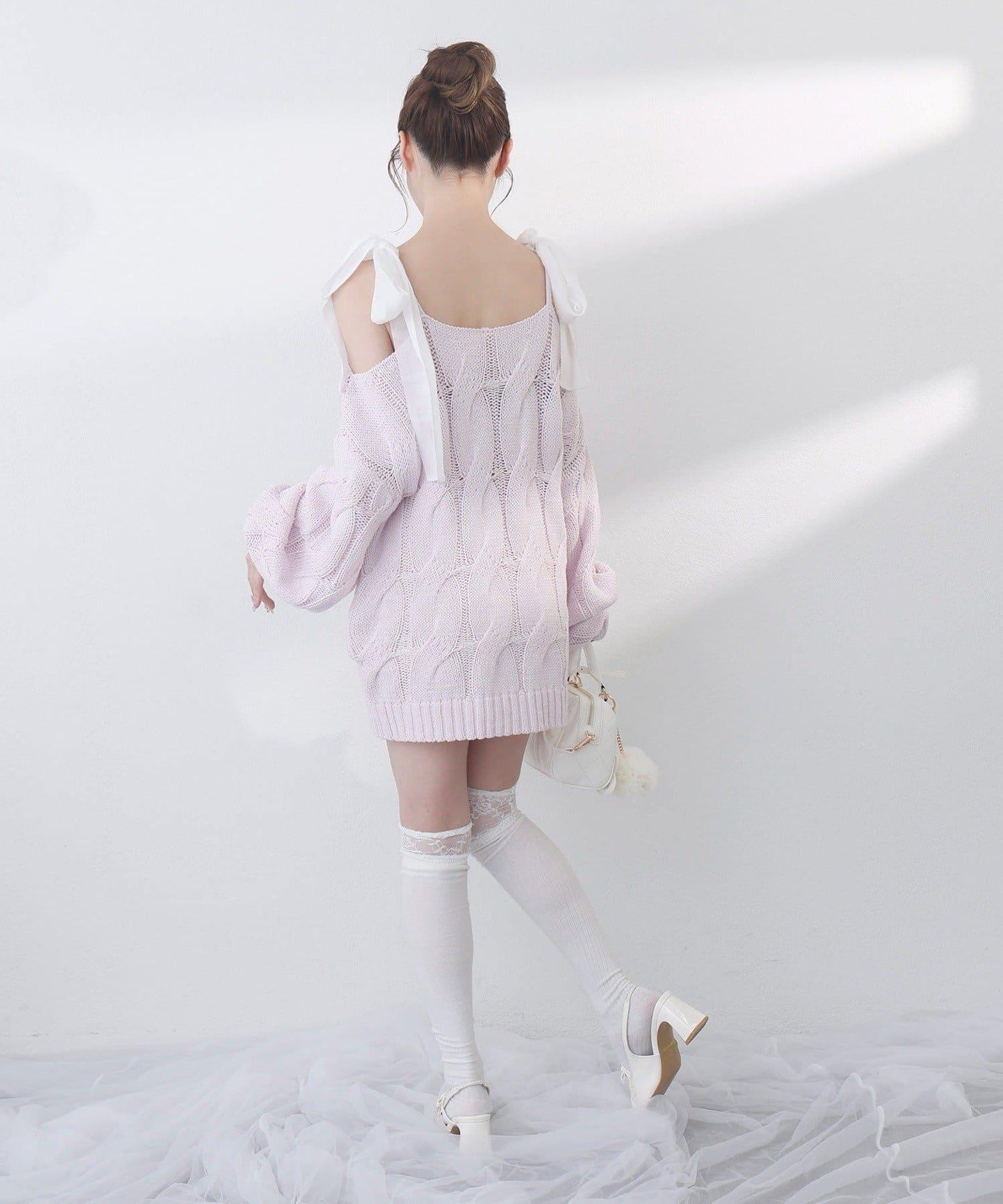 one after another 奶油調色針織上衣