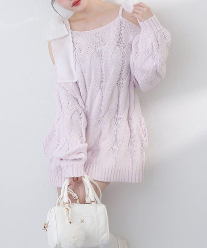 one after another 奶油調色針織上衣