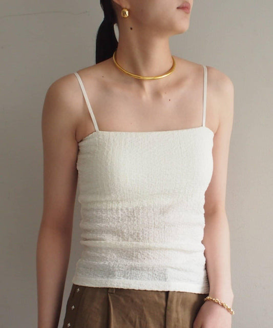 earthy_/アーシー 帶胸墊提花吊帶背心