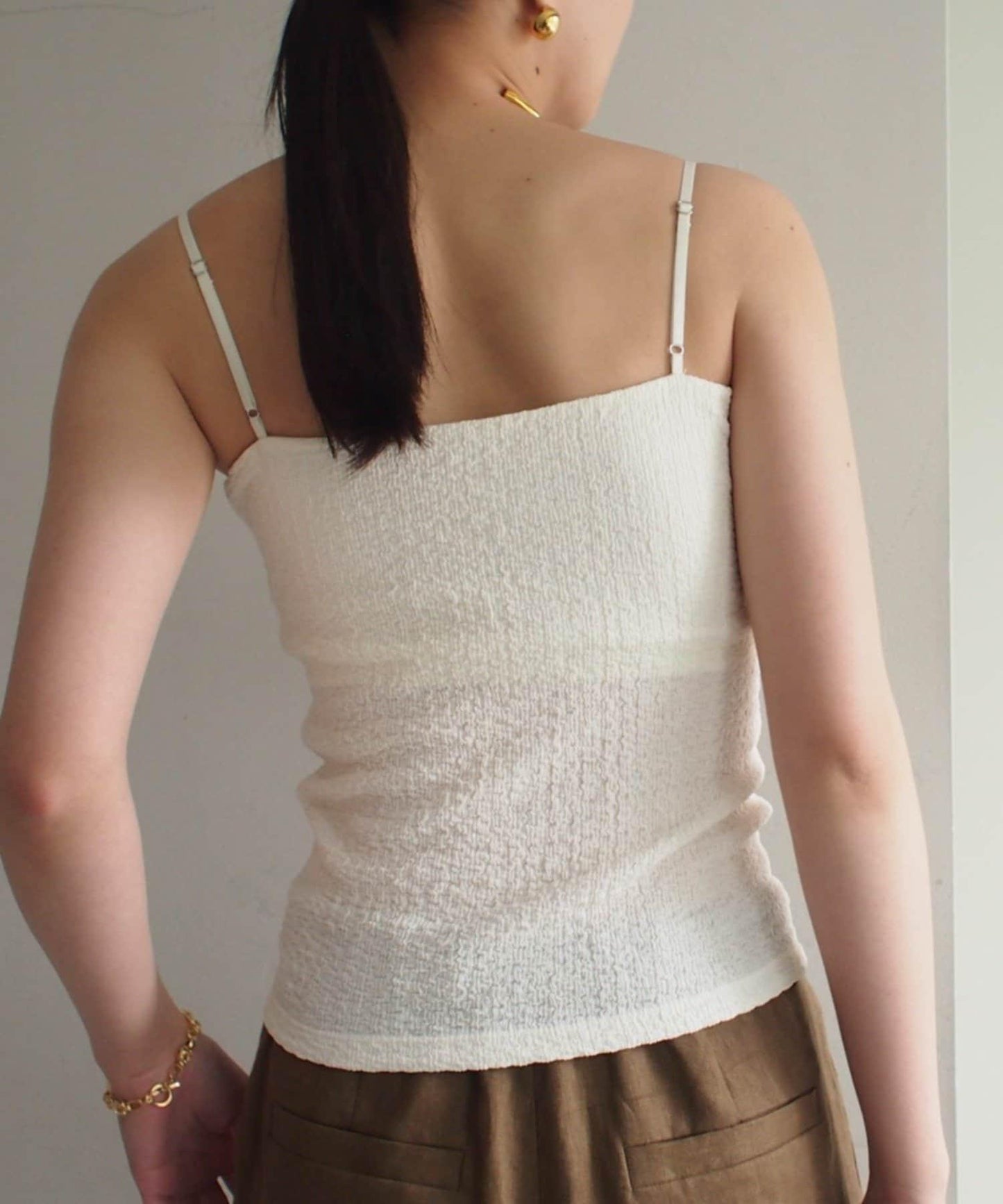 earthy_/アーシー 帶胸墊提花吊帶背心