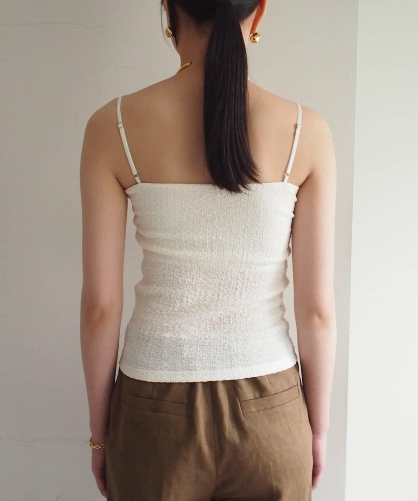 earthy_/アーシー 帶胸墊提花吊帶背心