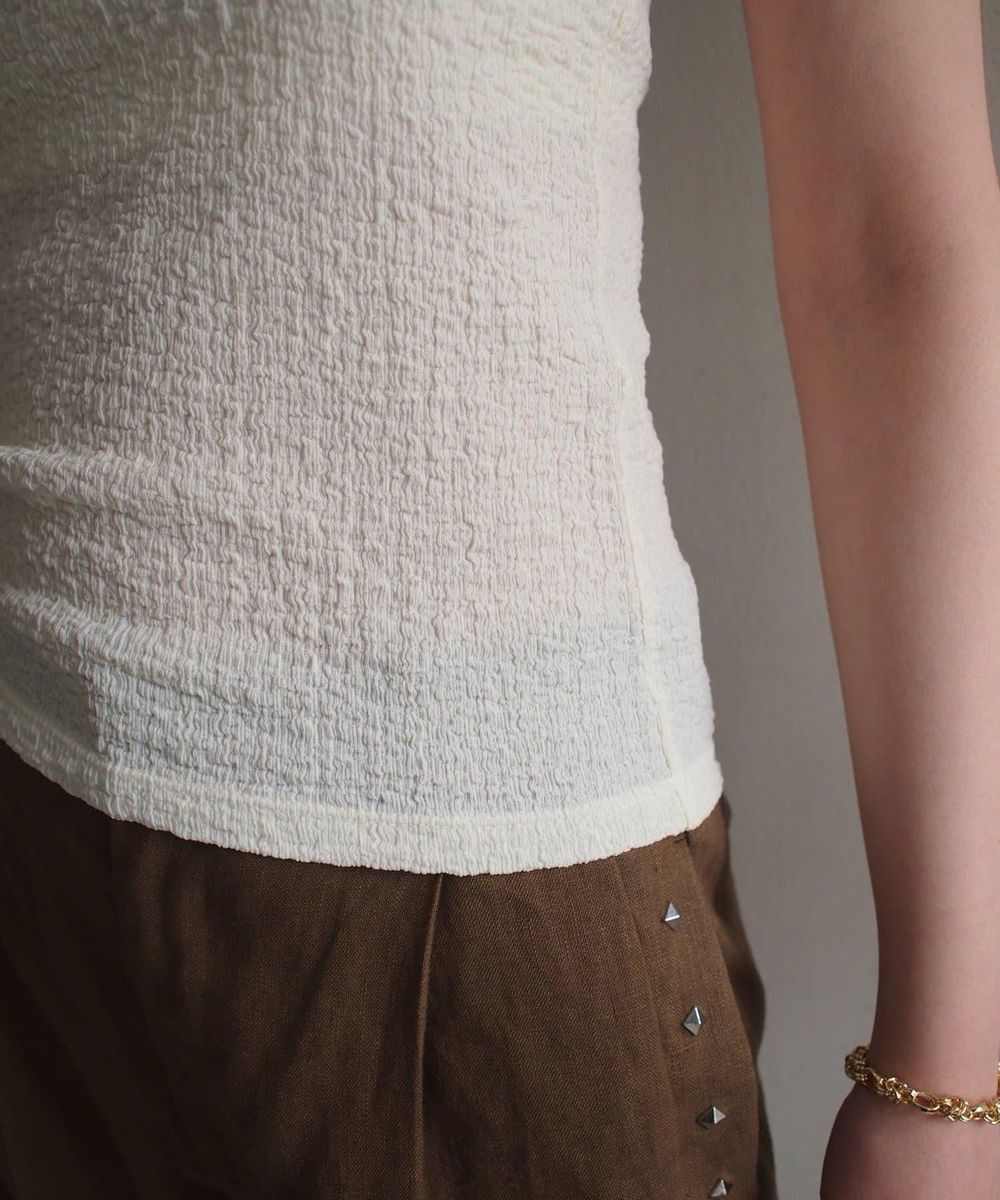 earthy_/アーシー 帶胸墊提花吊帶背心