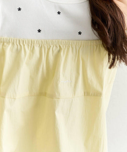 一字肩泡泡袖襯衫