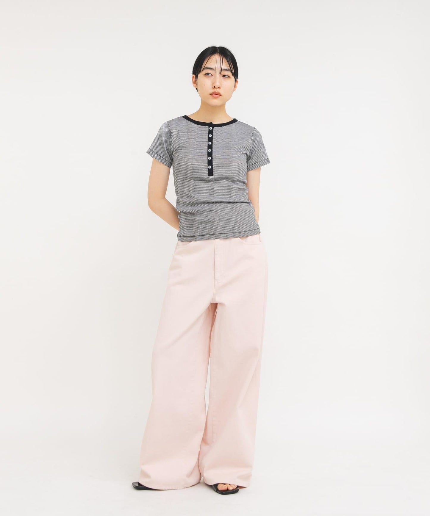 Miller Panel ribbed Henley tee T恤