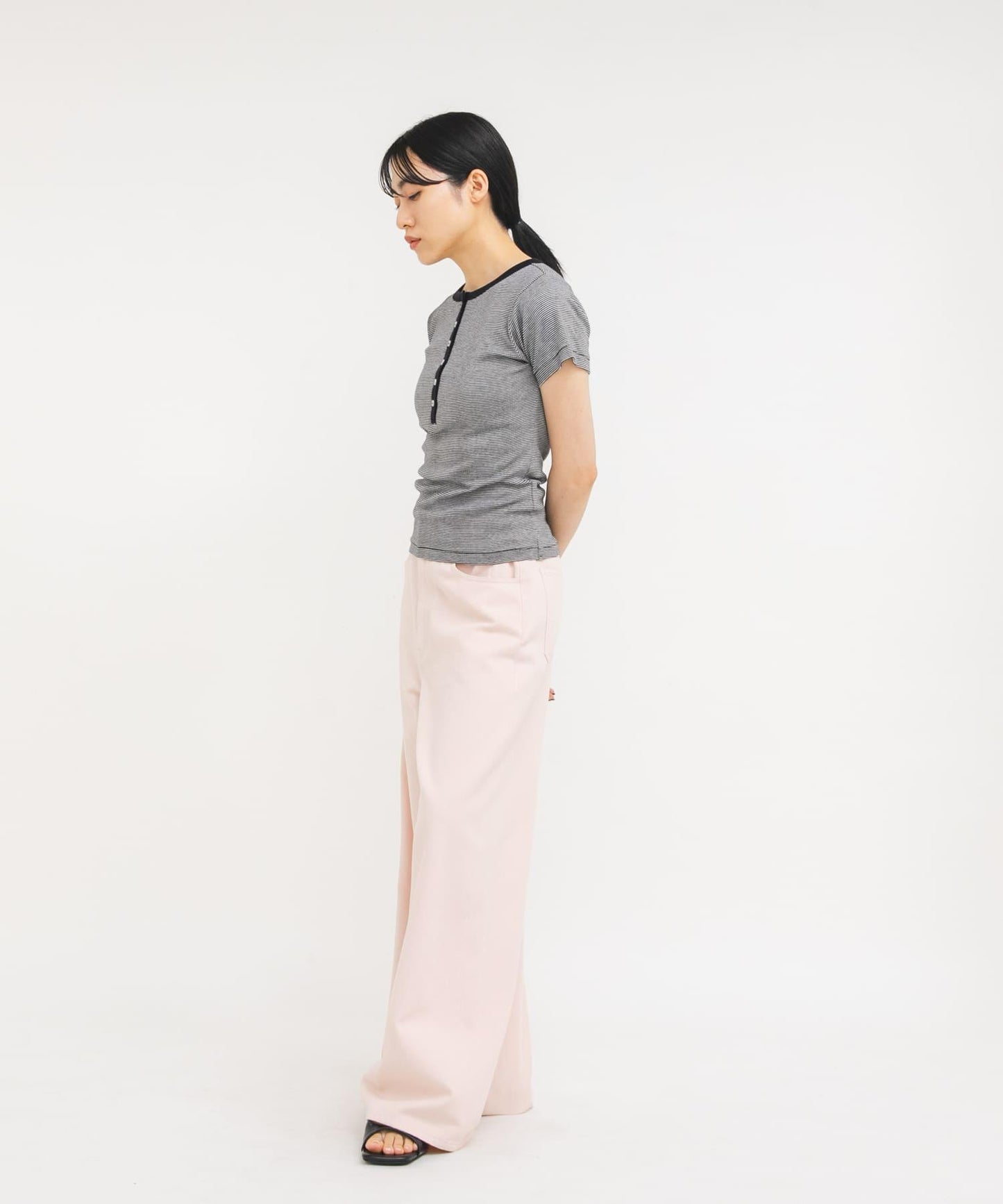 Miller Panel ribbed Henley tee T恤