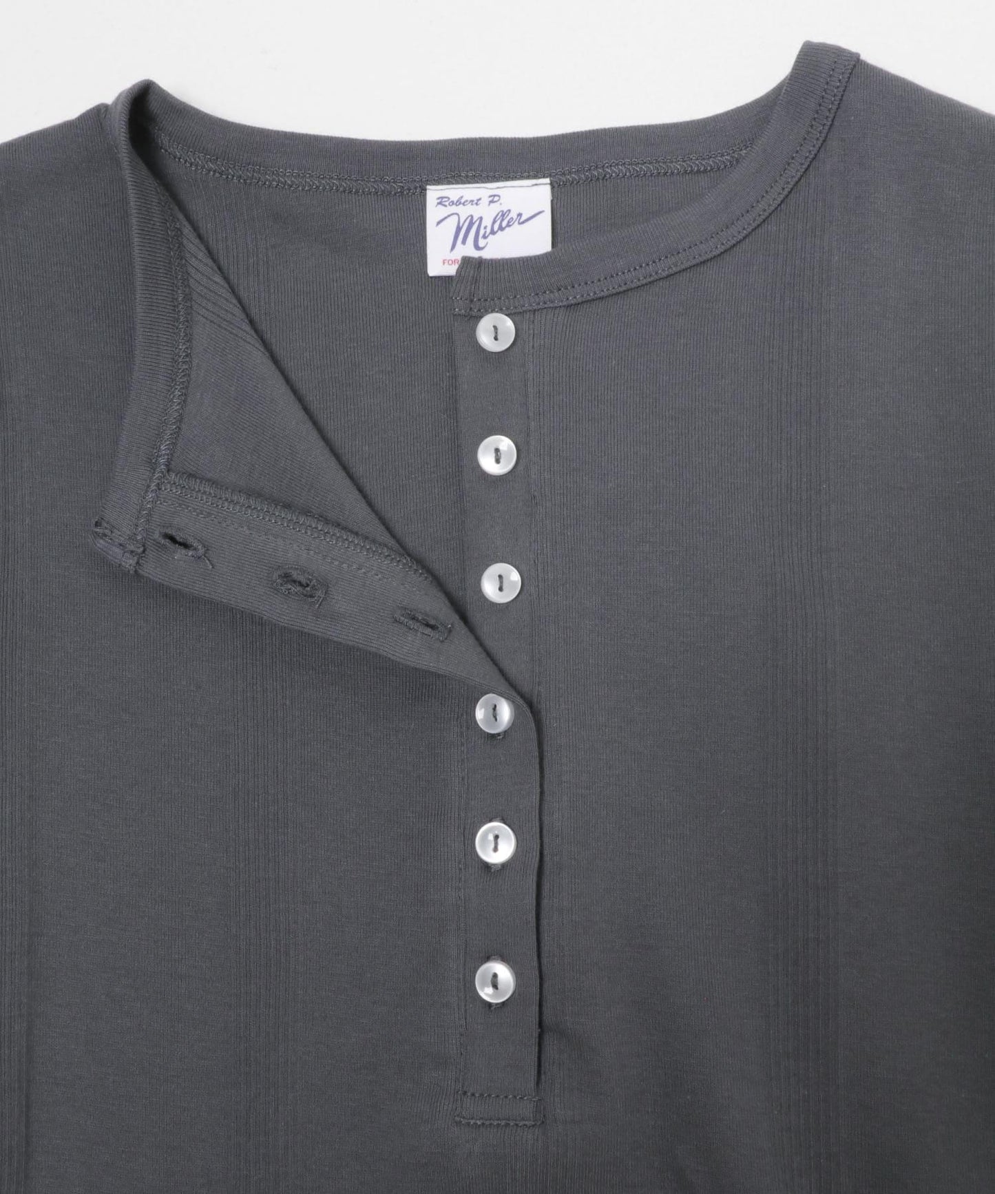 Miller Panel ribbed Henley tee T恤