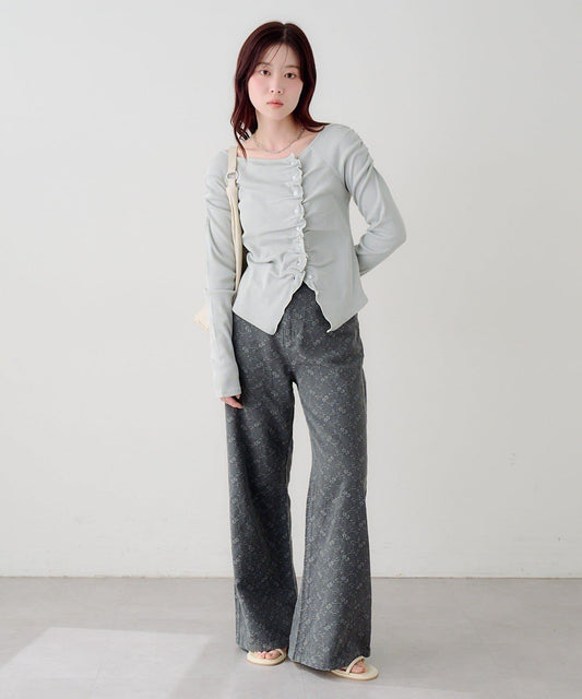 微色調黑色 寬鬆 揹帶褲