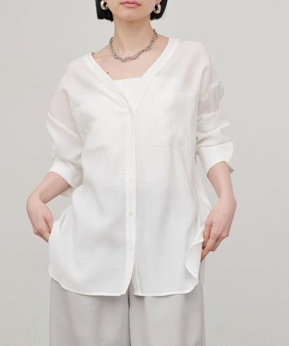 2WAY V領開襟設計 襯衫