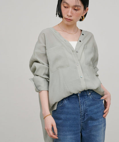 2WAY V領開襟設計 襯衫