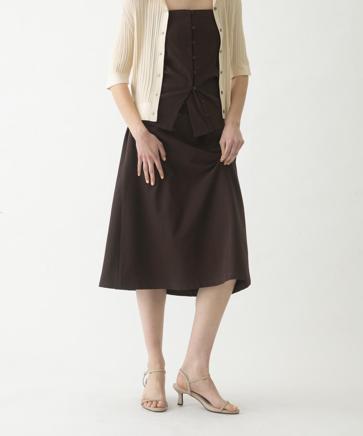 flare long skirt set