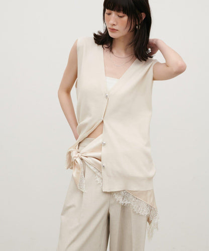 再生聚酯質感紐扣背心（線上）