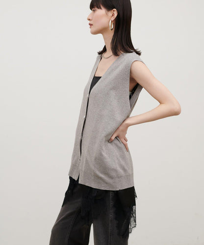 再生聚酯質感紐扣背心（線上）
