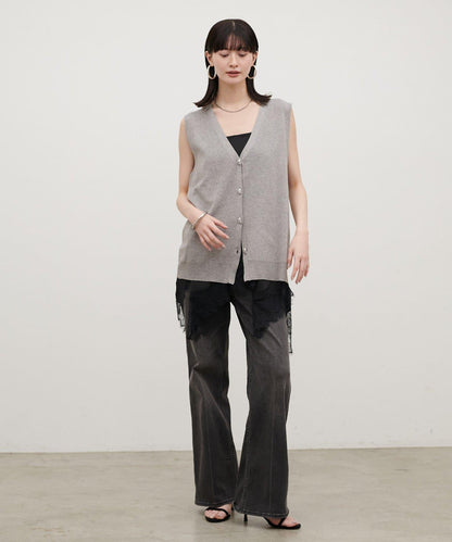 再生聚酯質感紐扣背心（線上）