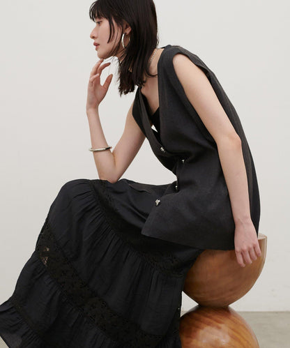 再生聚酯質感紐扣背心（線上）