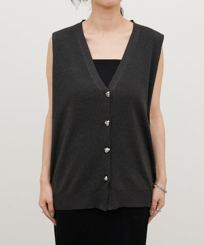 再生聚酯質感紐扣背心（線上）