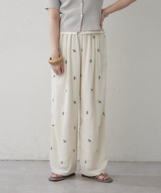 花刺繡設計 休閒褲