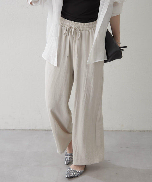 舒適易搭 寬鬆闊腿 鬆緊休閒褲