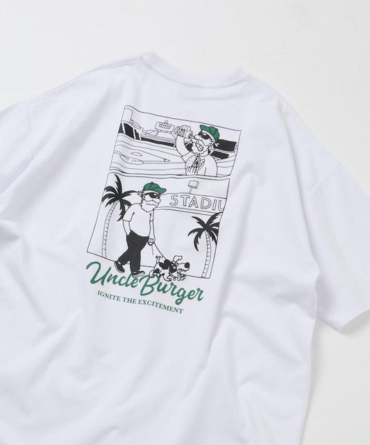 Uncle Holiday 寬鬆版型 背部印花 圓領T恤