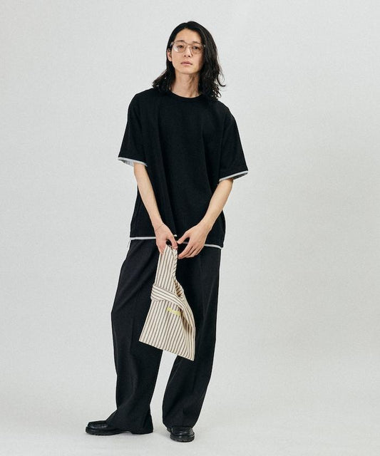 條紋印花帆布市集托特包