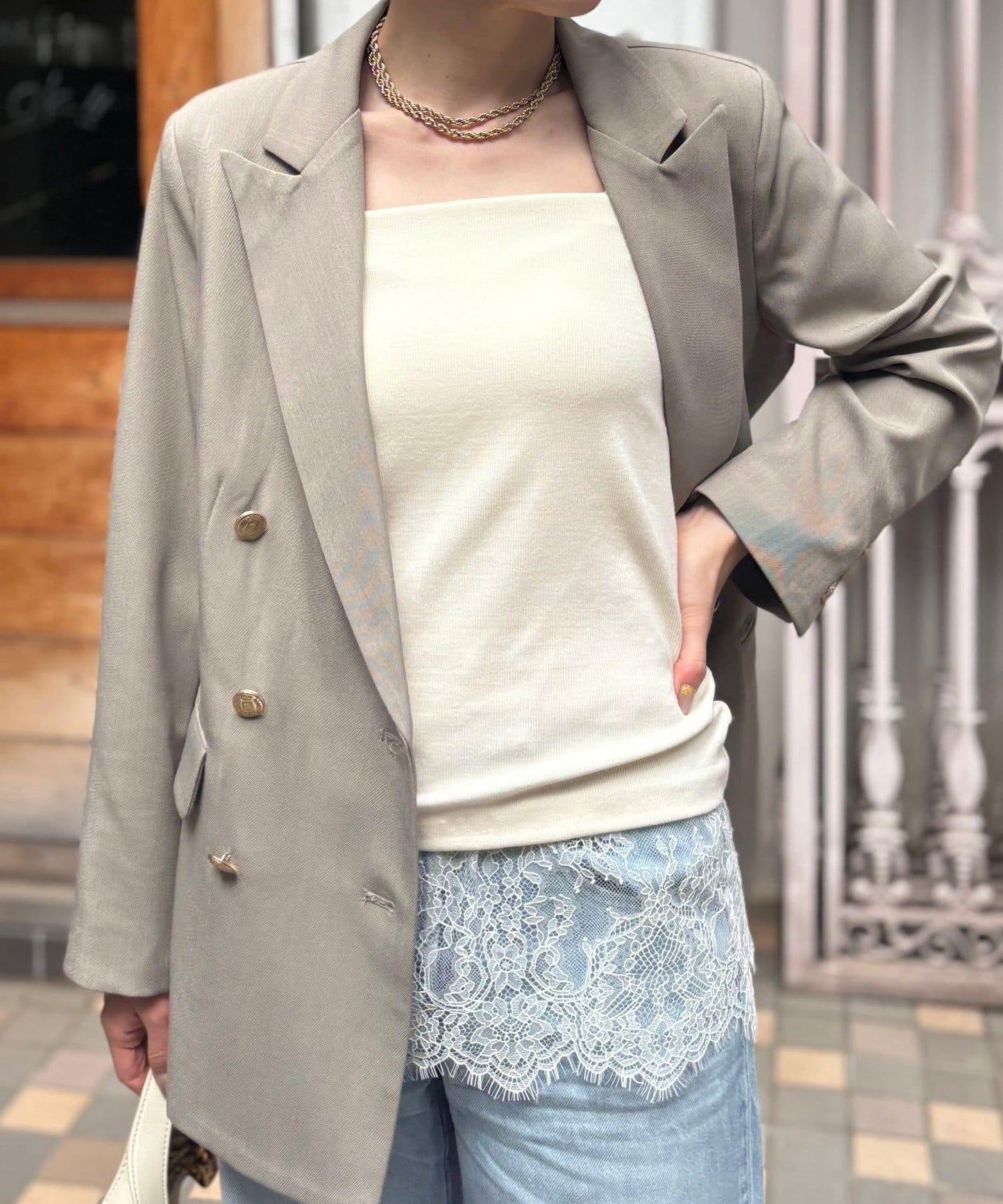 帶杯 蕾絲疊搭 吊帶背心