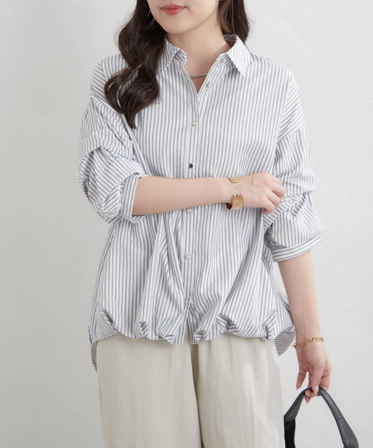 《人気シリーズ》 分層袖 竹筍褶設計 襯衫