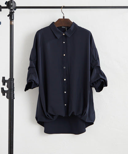 《人気シリーズ》 分層袖 竹筍褶設計 襯衫